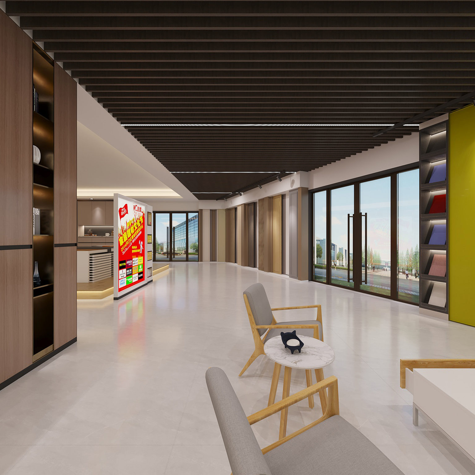 全景现代家具店展厅3d模型