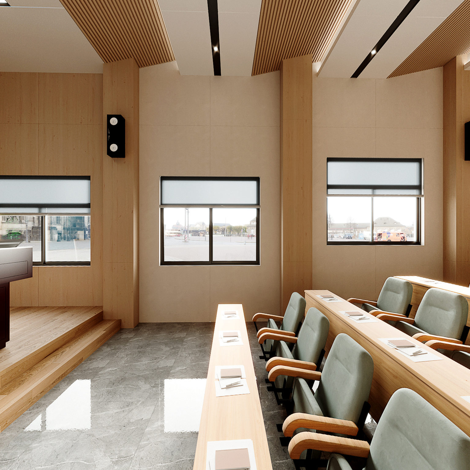 全景现代阶梯教室3d模型