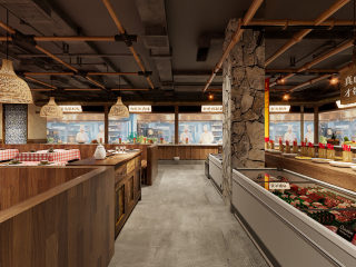 中式复古风格餐厅【ID:1207466500】