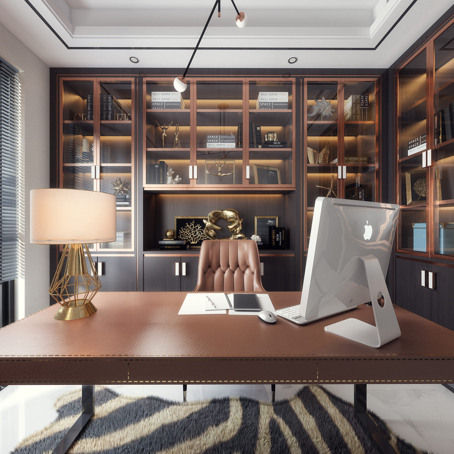 后现代书房全景模型_全景书房3d模型效果图大全【知末网全景】第kce1