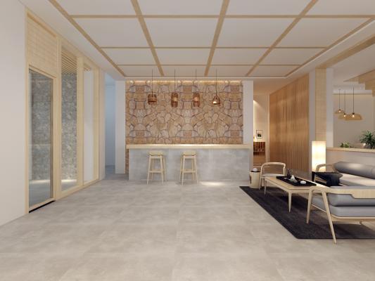 民宿前台吧台接待大厅 沙发3d模型